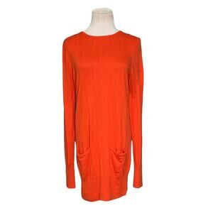 Jennifer Lopez orange long sleeves mini sweater dress size medium